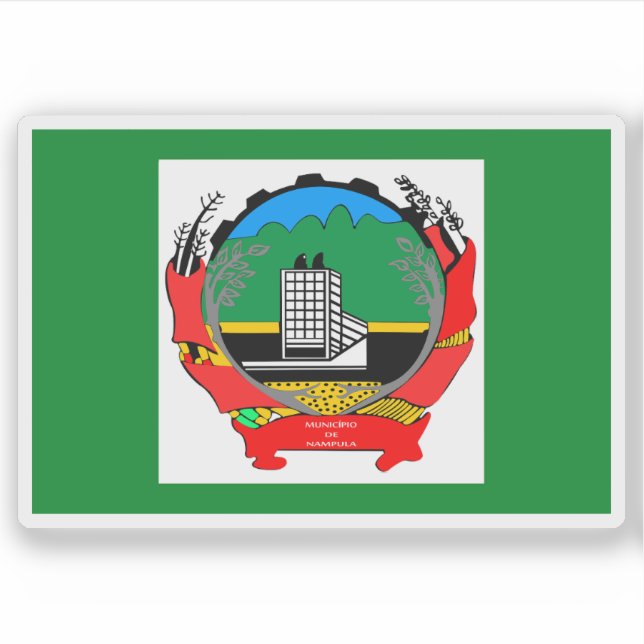 Adesivo Bandeira da cidade de Nampula, Moçambique (Frente)