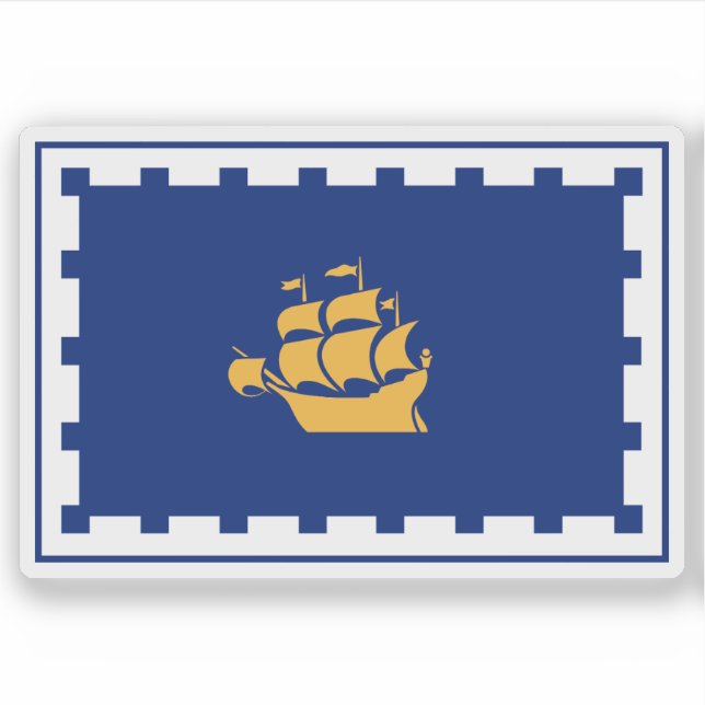 Adesivo Bandeira da cidade de Quebec, Quebec, Canadá (Frente)