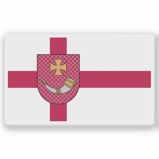 Adesivo Bandeira da cidade de Ventspils, Letônia (Frente)