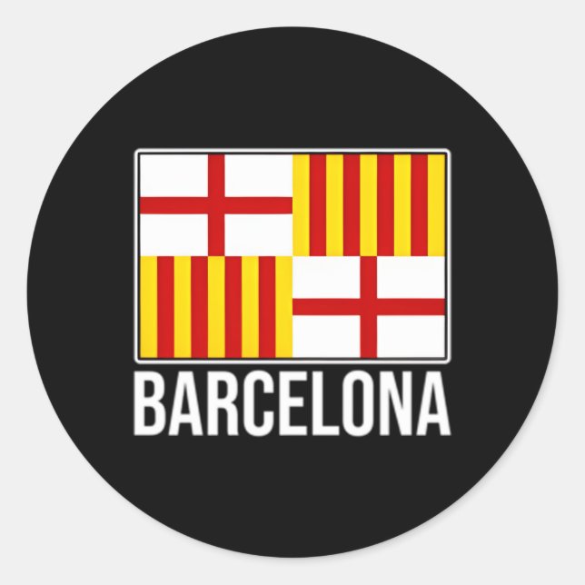 Adesivo Bandeira da Cidade Espanha de Barcelona Catalunha (Frente)