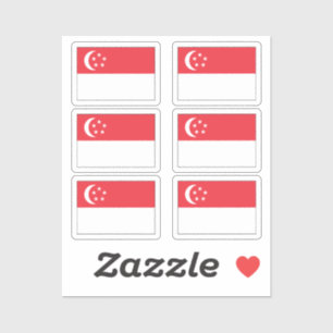 Adesivo Bandeira da Coleção de Singapura de 6