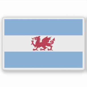 Adesivo Bandeira da colônia galesa na Patagônia, Argentina