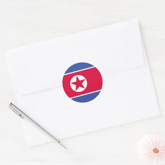 Adesivo Bandeira da Coreia do Norte (Envelope)