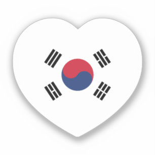 Adesivo Bandeira da Coreia do Sul Coração