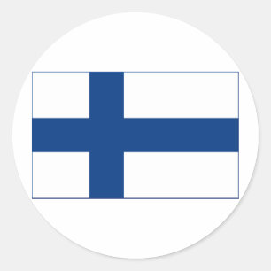 Adesivo Bandeira da cruz nórdica azul de Finlandia na