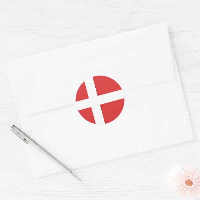 Adesivo Bandeira da Dinamarca (Envelope)