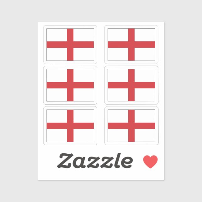 Adesivo Bandeira da England Collection pack de 6 (Folha)