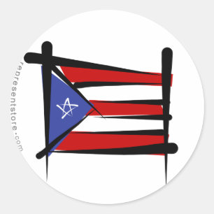 Adesivo Bandeira da escova de Puerto Rico