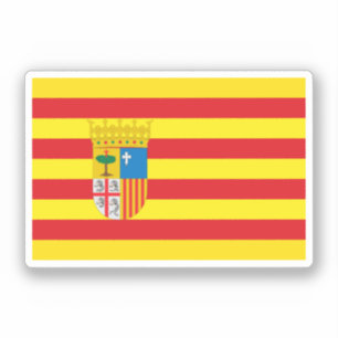 Adesivo Bandeira da Espanha de Aragão (Comunidade Autônoma