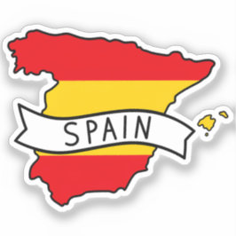 Adesivo Bandeira da Espanha Mapa Orgulho Patriótico Espanh