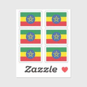Adesivo Bandeira da Etiópia Pacote de recolha de 6
