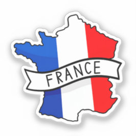 Adesivo Bandeira da França Mapa Orgulho Patriótico Francês