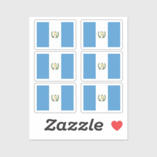 Adesivo Bandeira da Guatemala - Conjunto de 6