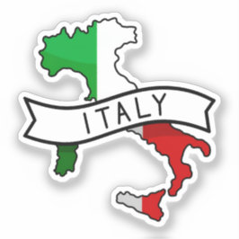 Adesivo Bandeira da Itália Mapa Orgulho Patriótico Italian