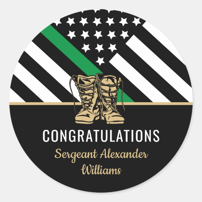 Adesivo Bandeira da linha verde fina do Exército para Refo (Frente)