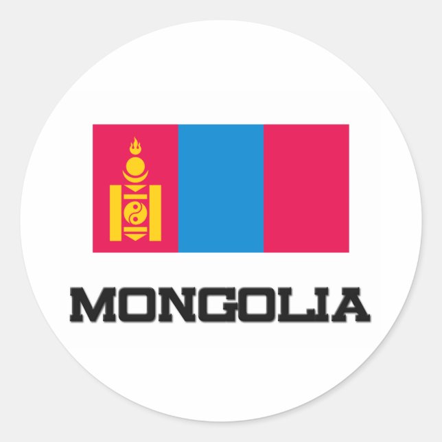 Adesivo Bandeira da Mongólia (Frente)