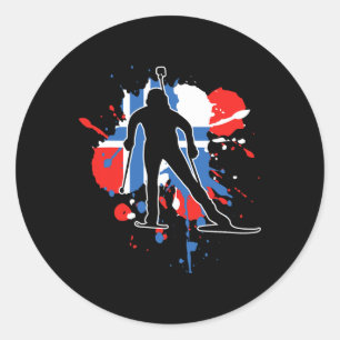 Adesivo Bandeira da Noruega Biathlonista - Norueguês Biath
