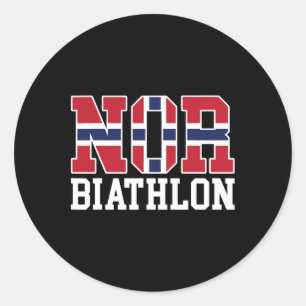 Adesivo Bandeira da Noruega Biathlonista - Norueguês E Bia