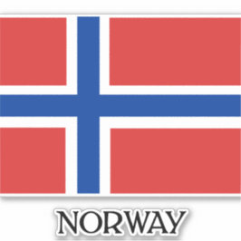 Adesivo Bandeira da Noruega, rotulada