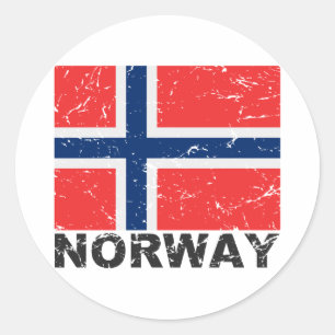 Adesivo Bandeira da Noruega Vintage