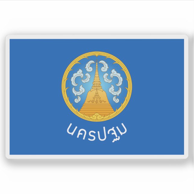 Adesivo Bandeira da província de Nakhon Pathom, Tailândia (Frente)