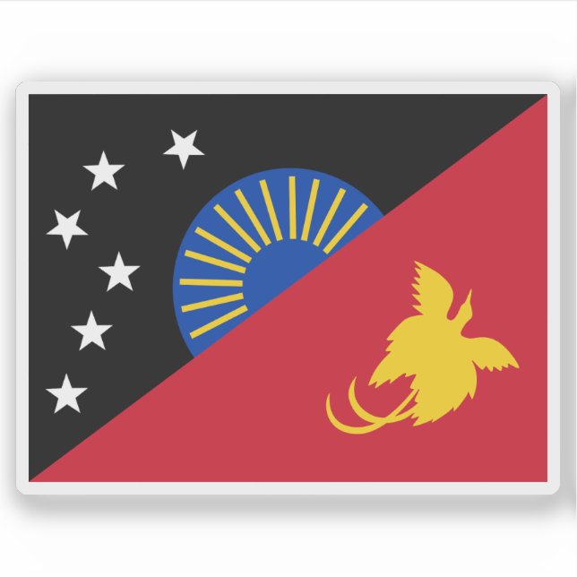 Adesivo Bandeira da Província de Sandaun, Papua-Nova Guiné (Frente)