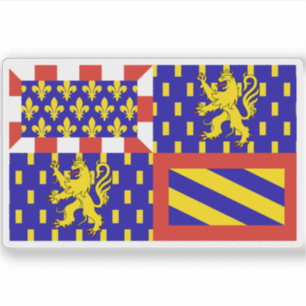 Adesivo Bandeira da região Bourgogne-Franche-Comté, França