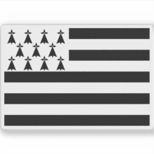 Adesivo Bandeira da região da Bretanha (Gwenn ha du), Fran