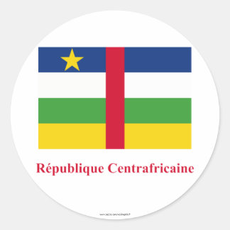 Adesivo Bandeira da República Centro-Africana com nome em 