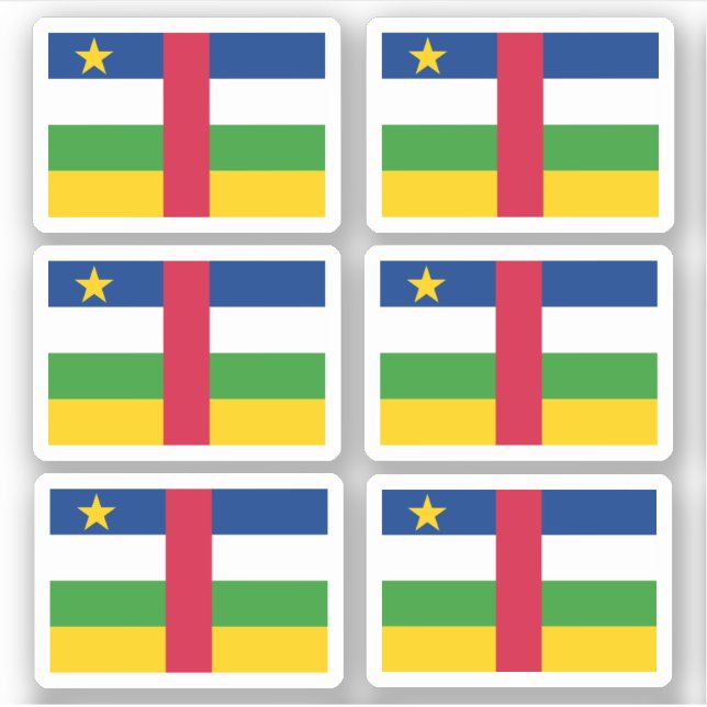 Adesivo Bandeira da República Centro-Africana - uma coleçã (Frente)