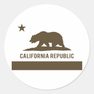 Adesivo Bandeira da república de Califórnia - Brown