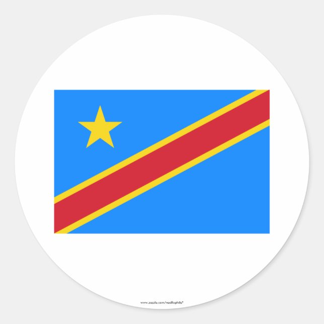 Adesivo Bandeira da República Democrática do Congo (Frente)