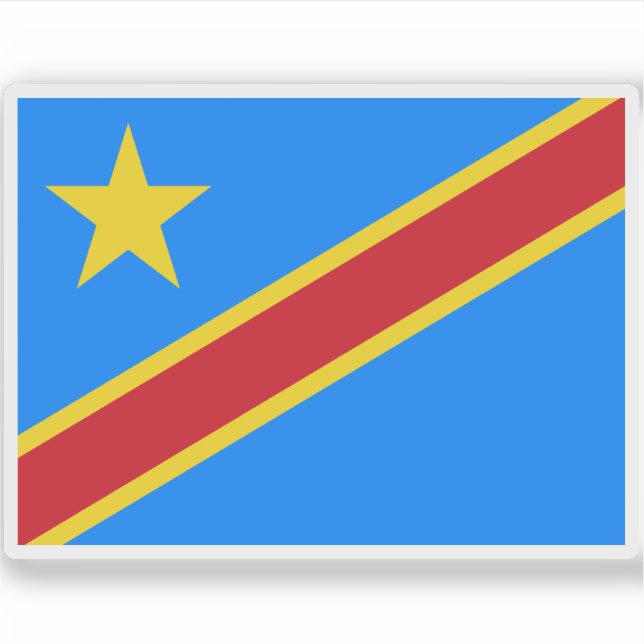 Adesivo Bandeira da República Democrática do Congo (Frente)