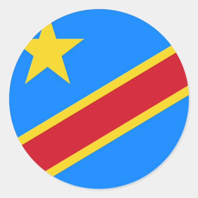 Adesivo Bandeira da República Democrática do Congo (Frente)