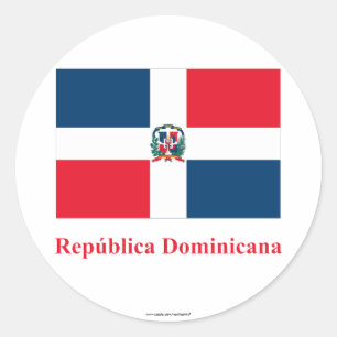 Adesivo Bandeira da República Dominicana com nome no