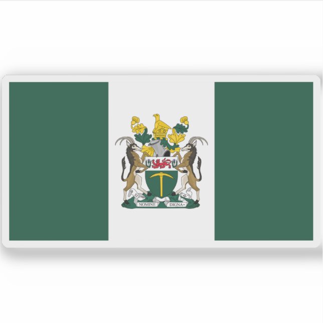 Adesivo Bandeira da Rodésia (1968-1979), África (Frente)
