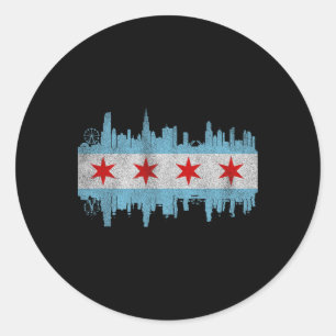 Adesivo Bandeira da Silhueta da Cidade de Chicago - Cidade