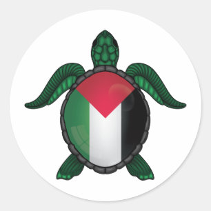 Adesivo bandeira da tartaruga marinha da Palestina