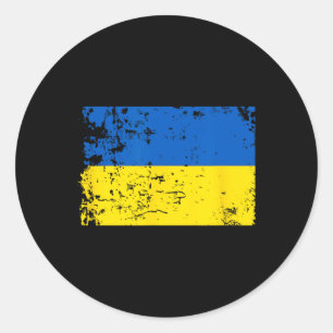 Adesivo Bandeira da Ucrânia Angustiada Azul Amarelo Patrió