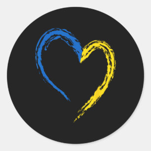 Adesivo Bandeira da Ucrânia Coração Vintage Amantes Ucrani