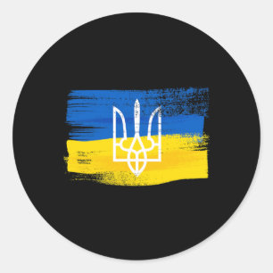 Adesivo Bandeira da Ucrânia e brasão de armas pintados Pa