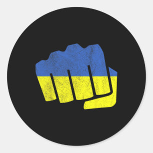 Adesivo Bandeira da Ucrânia Punho. Permaneça Forte Ucrânia