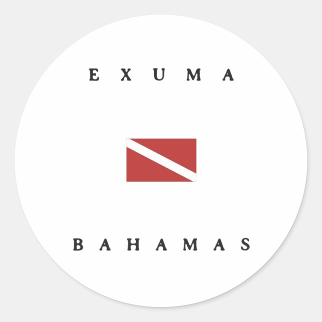 Adesivo Bandeira da Unidade de Exuma Bahamas Scuba (Frente)