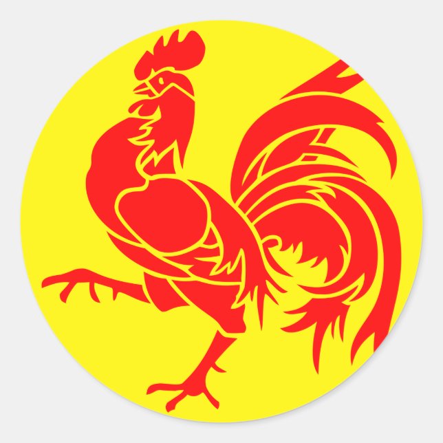 Adesivo Bandeira da Valônia (Bélgica) (Frente)