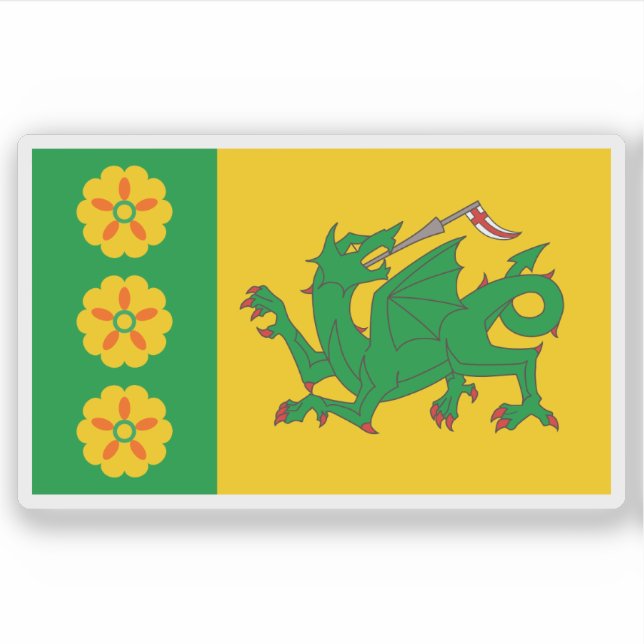 Adesivo Bandeira da vila de Evenley, Inglaterra (Frente)