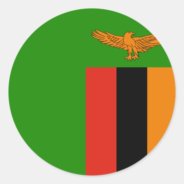 Adesivo Bandeira da Zâmbia (Frente)