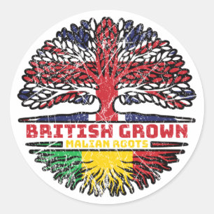 Adesivo Bandeira das Árvores Britânicas do Mali