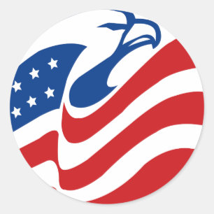 Adesivo Bandeira das Estrelas Azuis Vermelhas da Águia Am