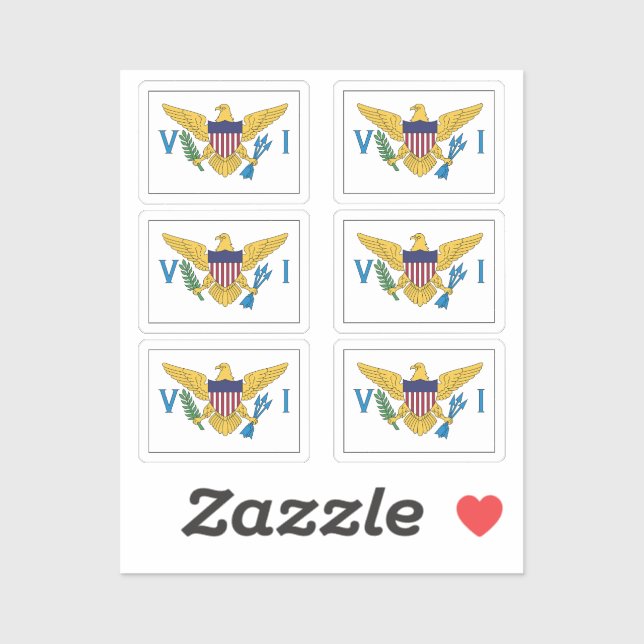 Adesivo Bandeira das Ilhas Virgens Americanas Pacote de re (Folha)