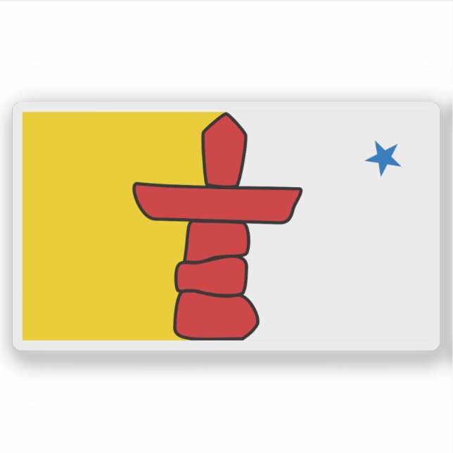 Adesivo Bandeira das pessoas de Nunavut, Canadá (Frente)